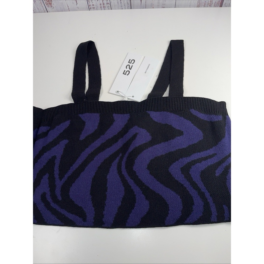 525 Born In Bklyn Zebra Print Sweater Crop top, Sz L